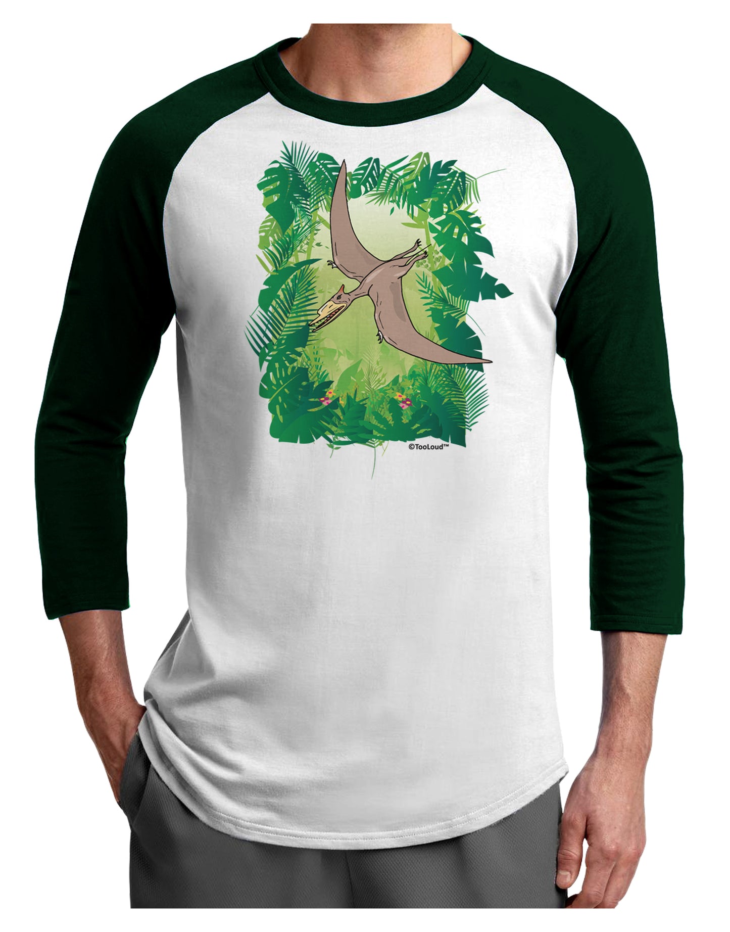 Pterosaurs - Without Name Adult Raglan Shirt by TooLoud-TooLoud-White-Forest-X-Small-Davson Sales