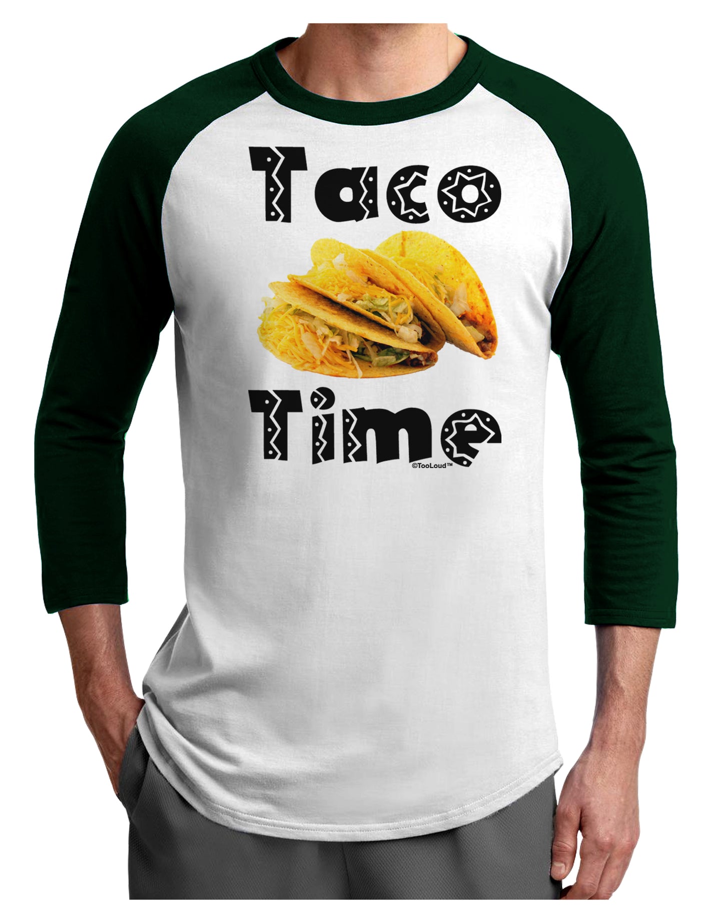 Taco Time - Mexican Food Design Adult Raglan Shirt by TooLoud-TooLoud-White-Forest-X-Small-Davson Sales