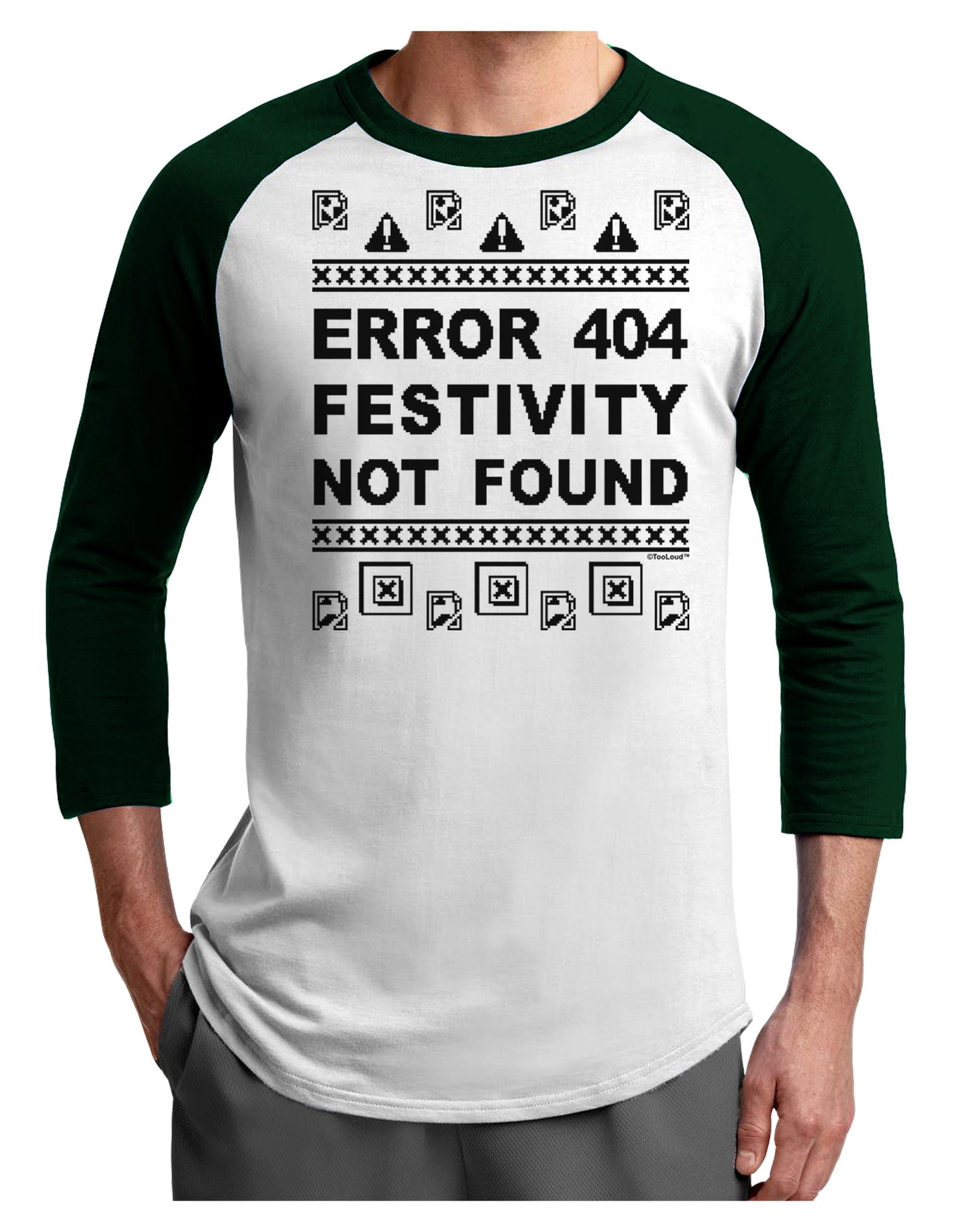 Error 404 Festivity Not Found Adult Raglan Shirt by-Raglan Shirt-TooLoud-White-Forest-X-Small-Davson Sales