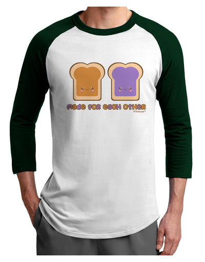 Cute PB and J Design - Made for Each Other Adult Raglan Shirt by TooLoud-TooLoud-White-Forest-X-Small-Davson Sales