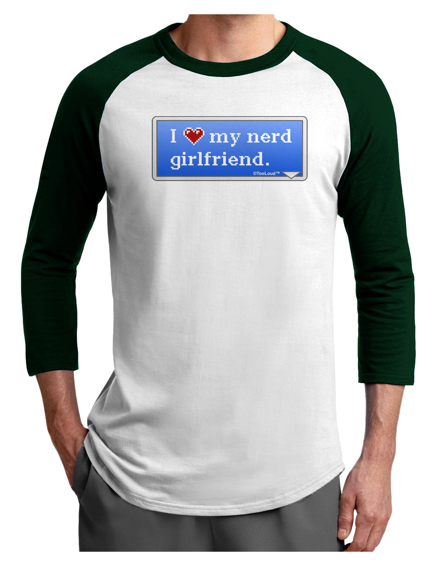 I Heart My Nerd Girlfriend - Retro Adult Raglan Shirt by TooLoud-TooLoud-White-Forest-X-Small-Davson Sales