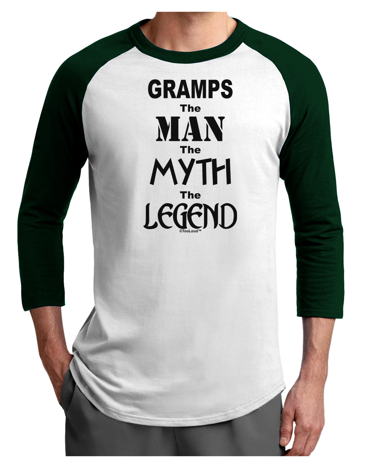 Gramps The Man The Myth The Legend Adult Raglan Shirt by TooLoud-TooLoud-White-Forest-X-Small-Davson Sales