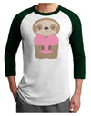 Cute Valentine Sloth Holding Heart Adult Raglan Shirt by TooLoud-TooLoud-White-Forest-X-Small-Davson Sales