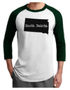 South Dakota - United States Shape Adult Raglan Shirt by TooLoud-TooLoud-White-Forest-X-Small-Davson Sales