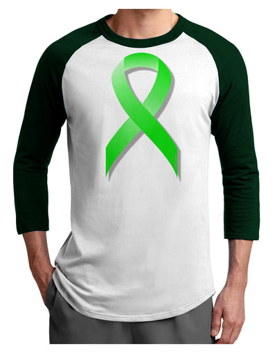 Lyme Disease Awareness Ribbon - Lime Green Adult Raglan Shirt-TooLoud-White-Forest-X-Small-Davson Sales