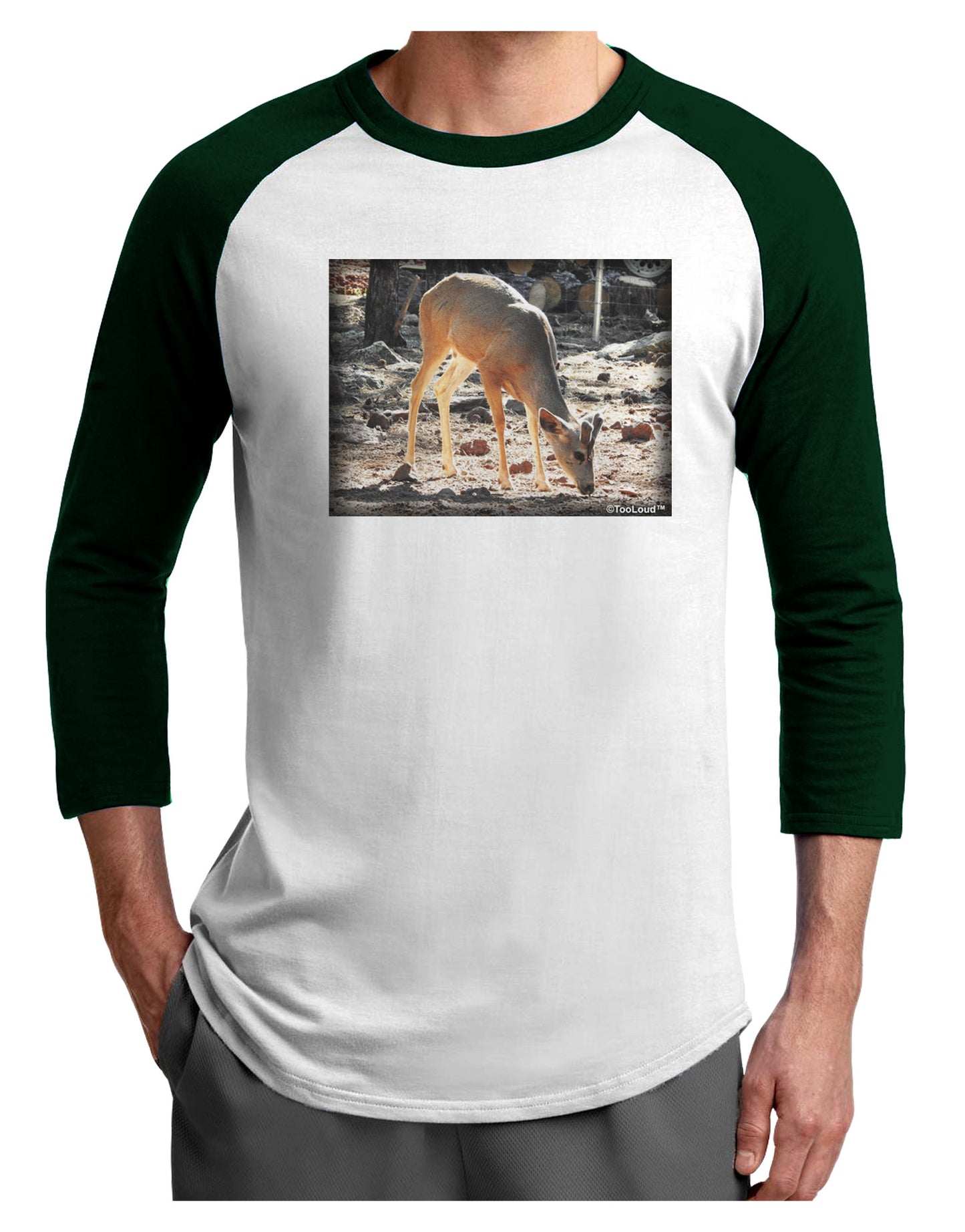 Little Buck Adult Raglan Shirt-Raglan Shirt-TooLoud-White-Forest-X-Small-Davson Sales