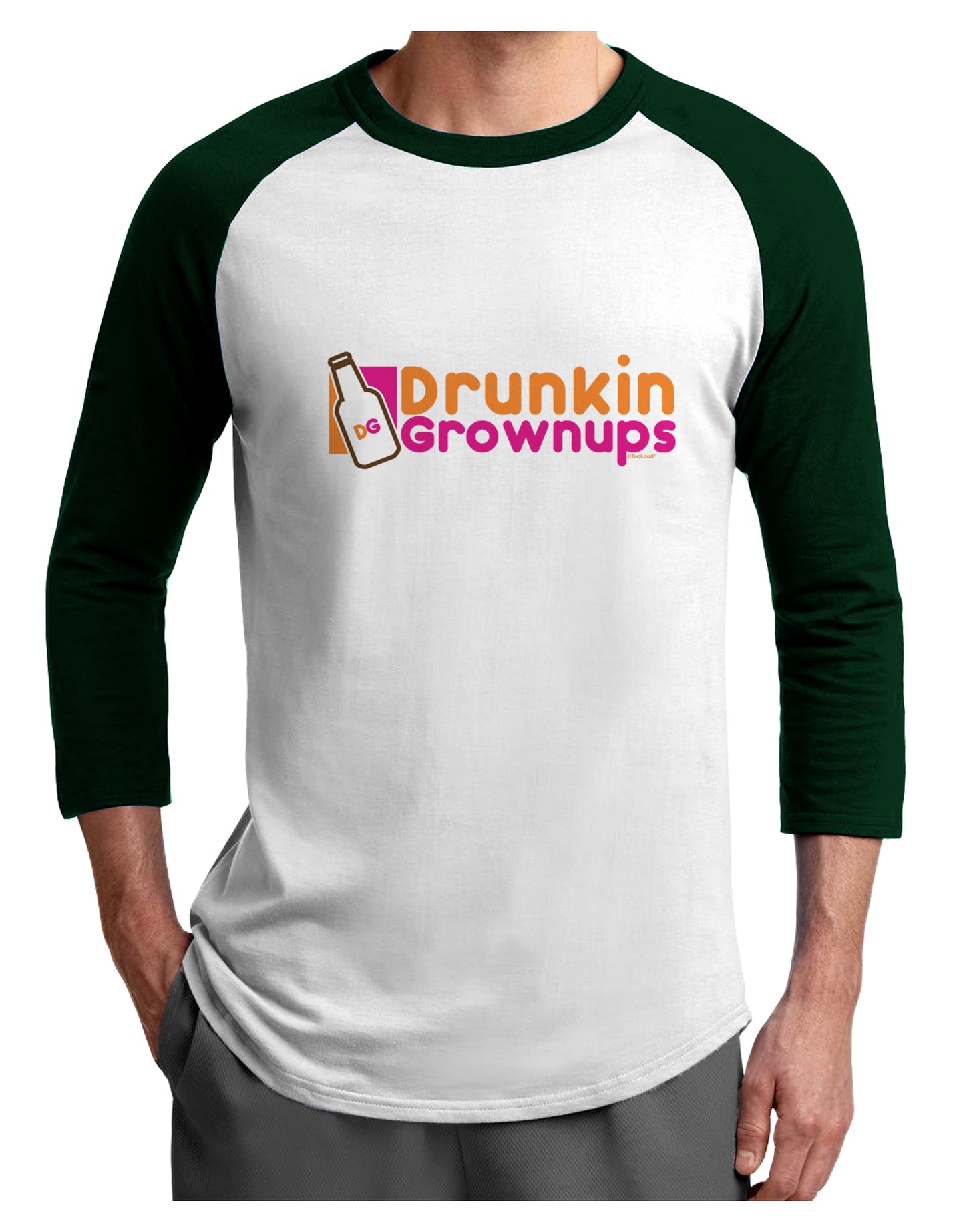 Drunken Grown ups Funny Drinking Adult Raglan Shirt by TooLoud-TooLoud-White-Forest-X-Small-Davson Sales