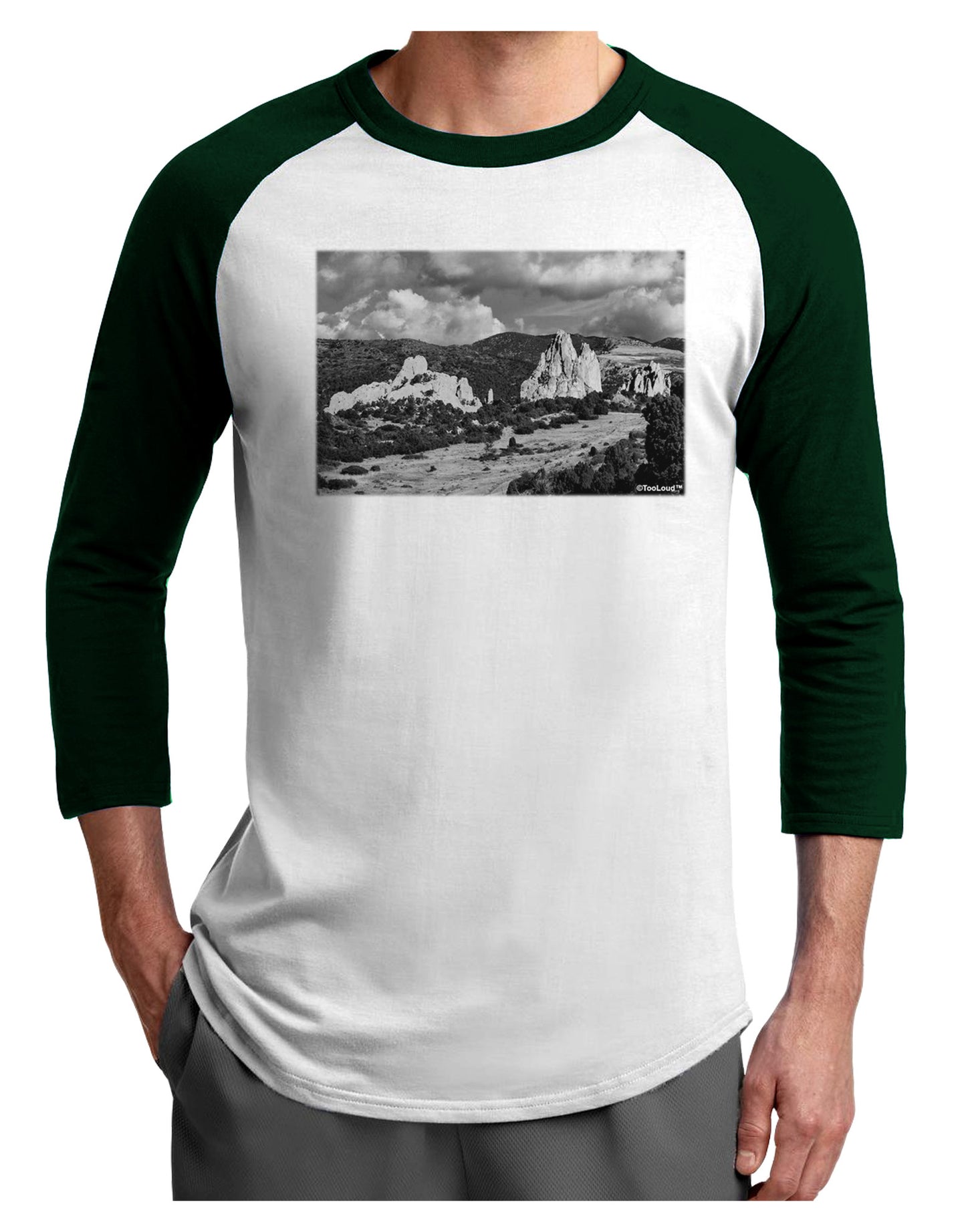 CO Mountain Forest Scene Adult Raglan Shirt-Raglan Shirt-TooLoud-White-Forest-X-Small-Davson Sales