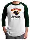 Secretary - Superpower Adult Raglan Shirt-TooLoud-White-Forest-X-Small-Davson Sales