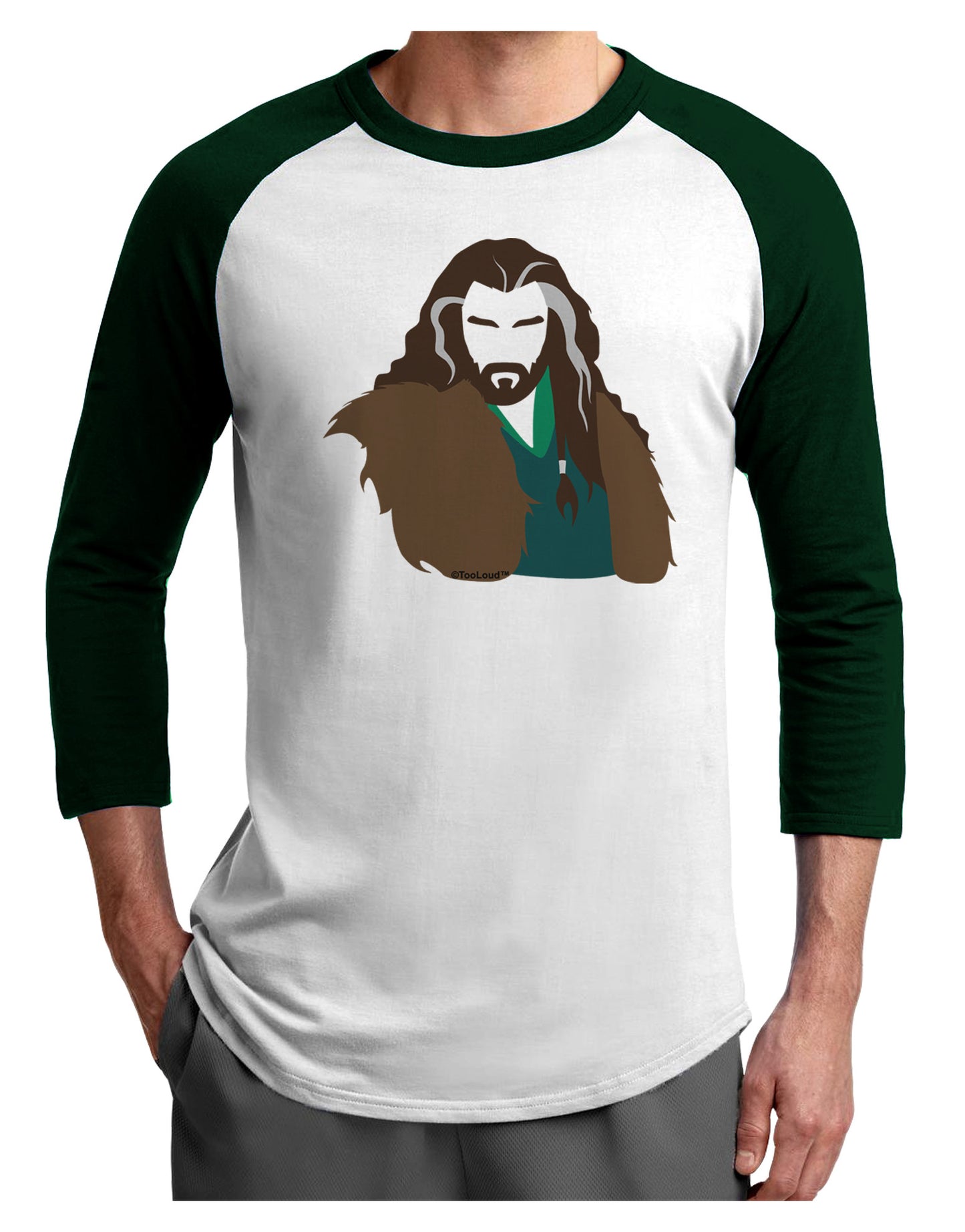 Dwarf King Adult Raglan Shirt-TooLoud-White-Forest-X-Small-Davson Sales