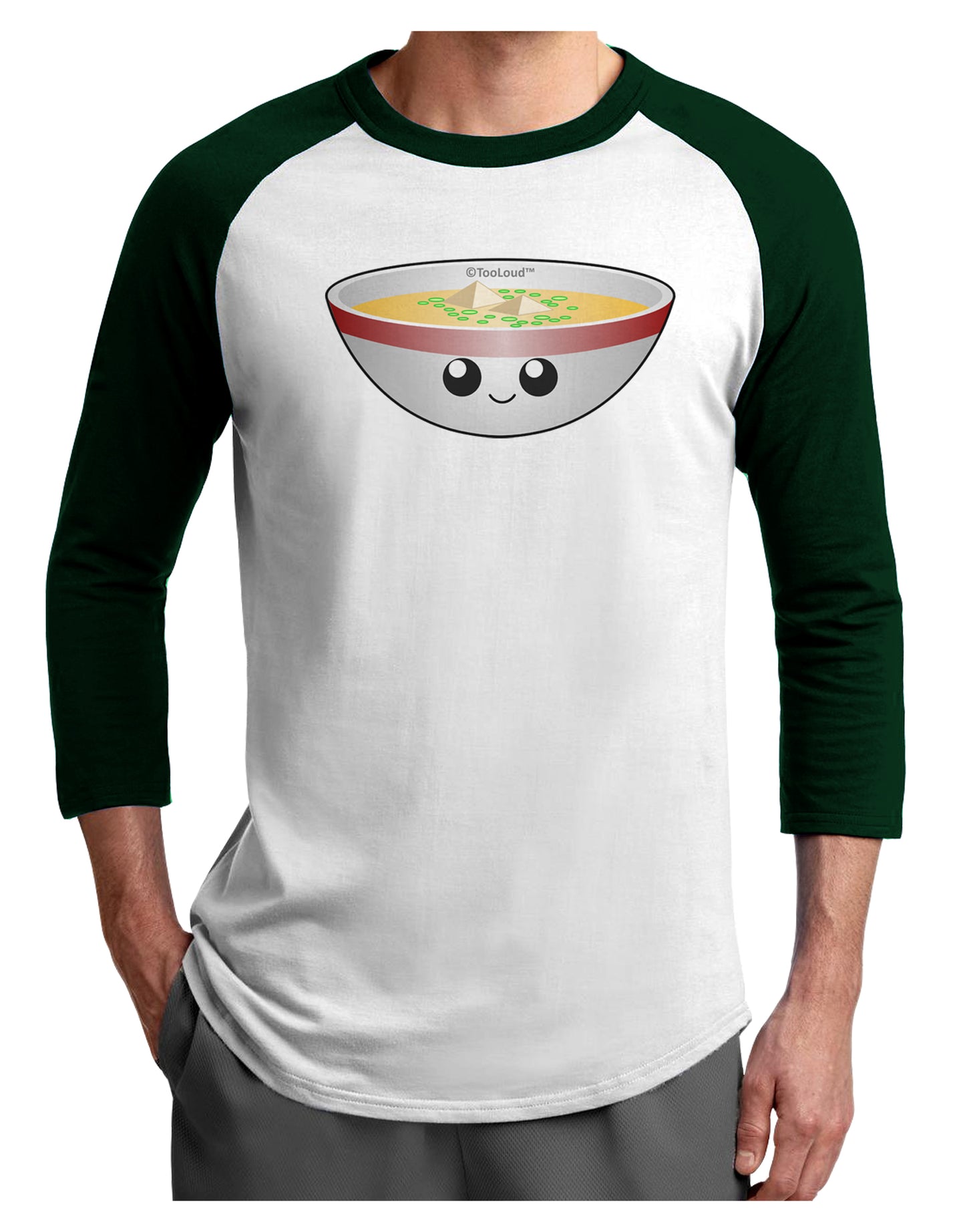 Cute Miso Soup Bowl Adult Raglan Shirt by TooLoud-TooLoud-White-Forest-X-Small-Davson Sales