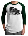 Mexico - Temple No 2 Adult Raglan Shirt-TooLoud-White-Forest-X-Small-Davson Sales