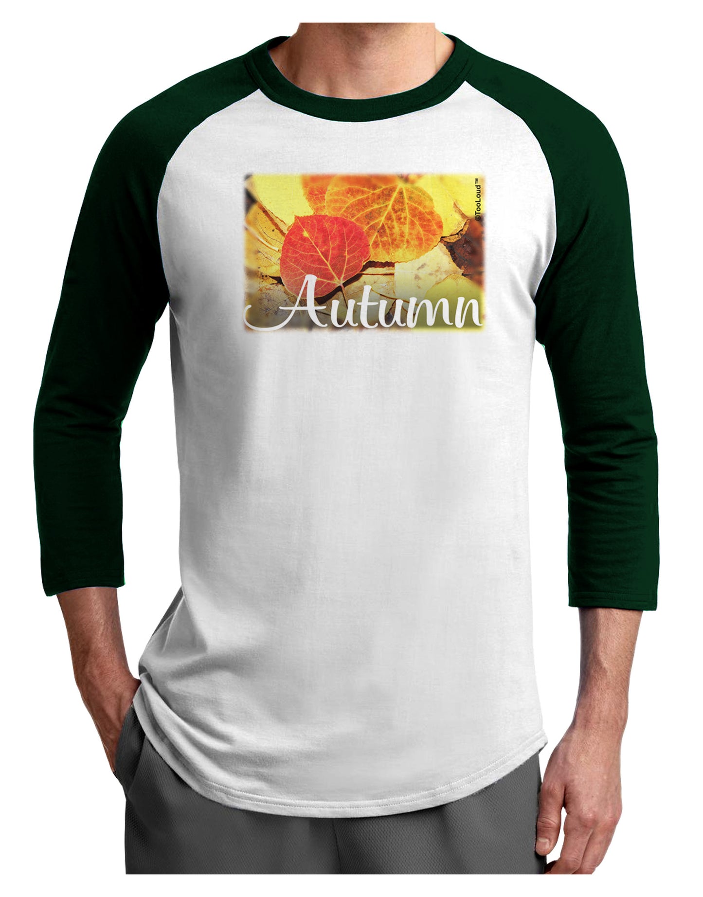 Colorado - Autumn Text Adult Raglan Shirt-Raglan Shirt-TooLoud-White-Forest-X-Small-Davson Sales