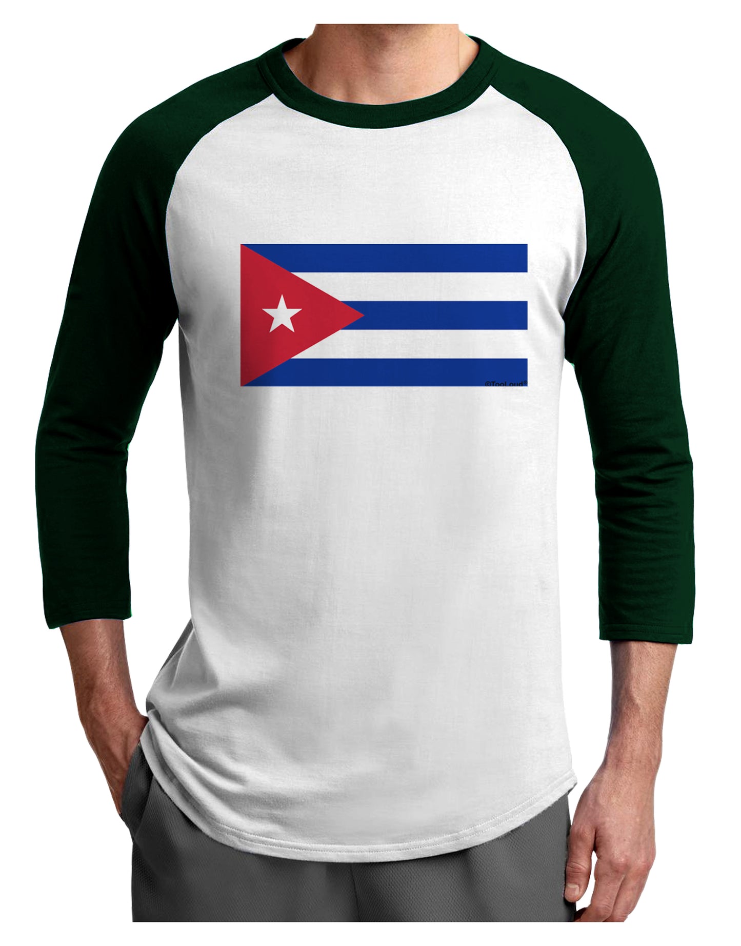 Cuba Flag Cubana Adult Raglan Shirt by TooLoud-TooLoud-White-Forest-X-Small-Davson Sales