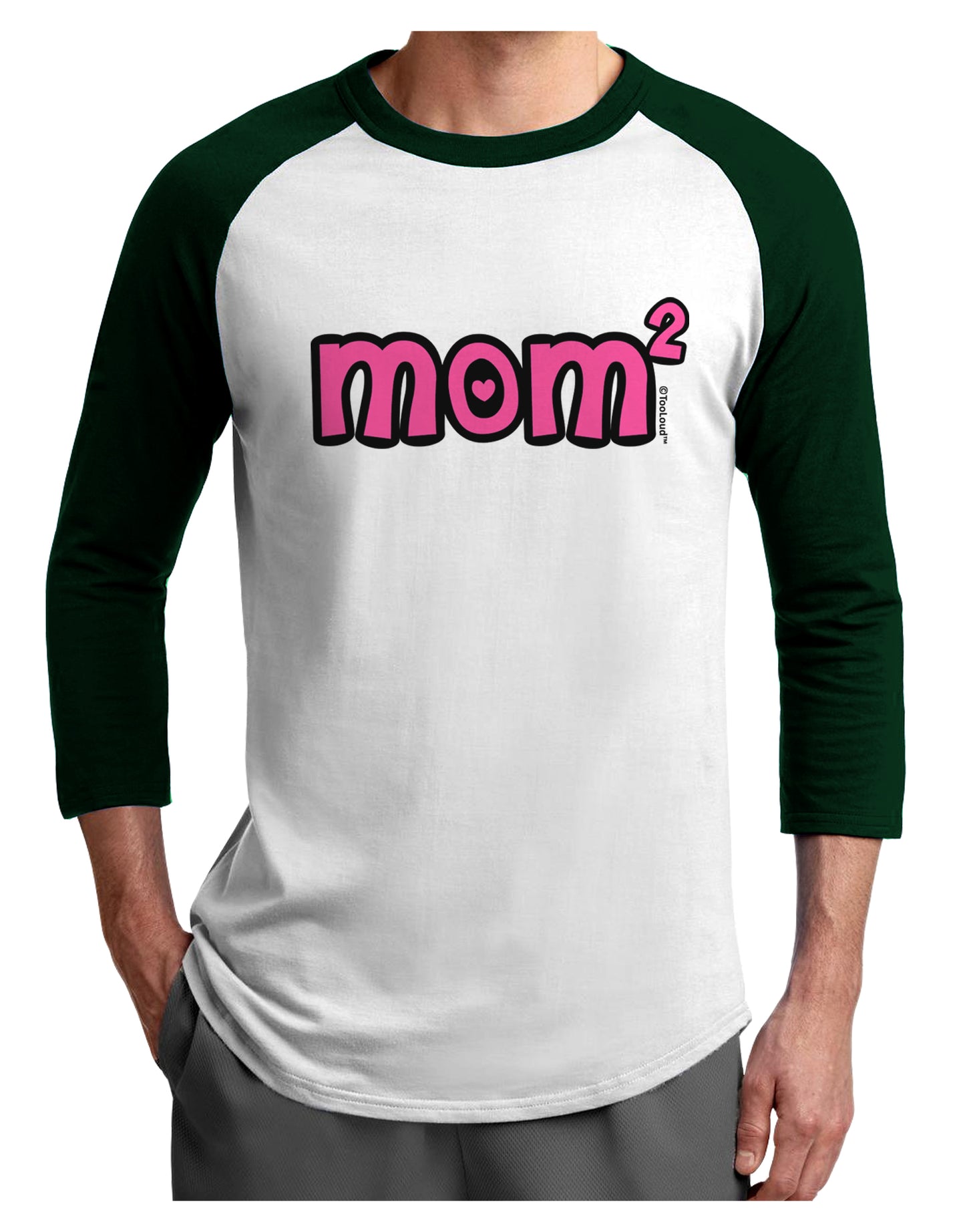 Mom Squared - Cute Mom of Two Design Adult Raglan Shirt by TooLoud-TooLoud-White-Forest-X-Small-Davson Sales
