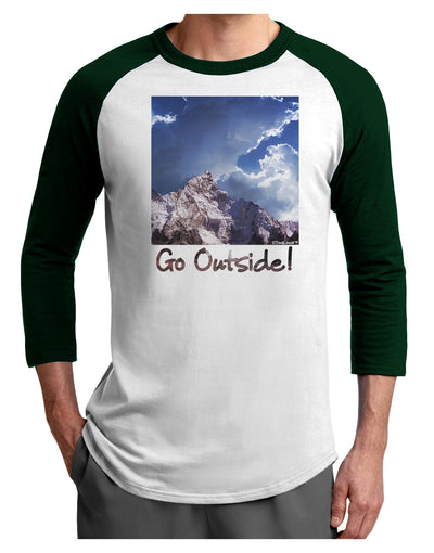 Go Outside Mountain Adult Raglan Shirt by TooLoud-TooLoud-White-Forest-X-Small-Davson Sales