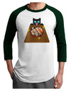 Anime Cat Loves Sushi Adult Raglan Shirt by TooLoud-TooLoud-White-Forest-X-Small-Davson Sales