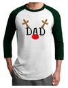 Matching Family Christmas Design - Reindeer - Dad Adult Raglan Shirt by TooLoud-TooLoud-White-Forest-X-Small-Davson Sales