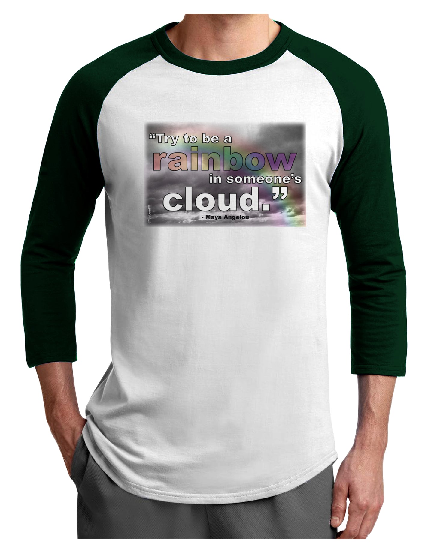Rainbow in Cloud M Angelou Adult Raglan Shirt by TooLoud-TooLoud-White-Forest-X-Small-Davson Sales