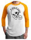 Me Muero De La Risa Skull Adult Raglan Shirt-Mens-Tshirts-TooLoud-White-Gold-X-Small-Davson Sales