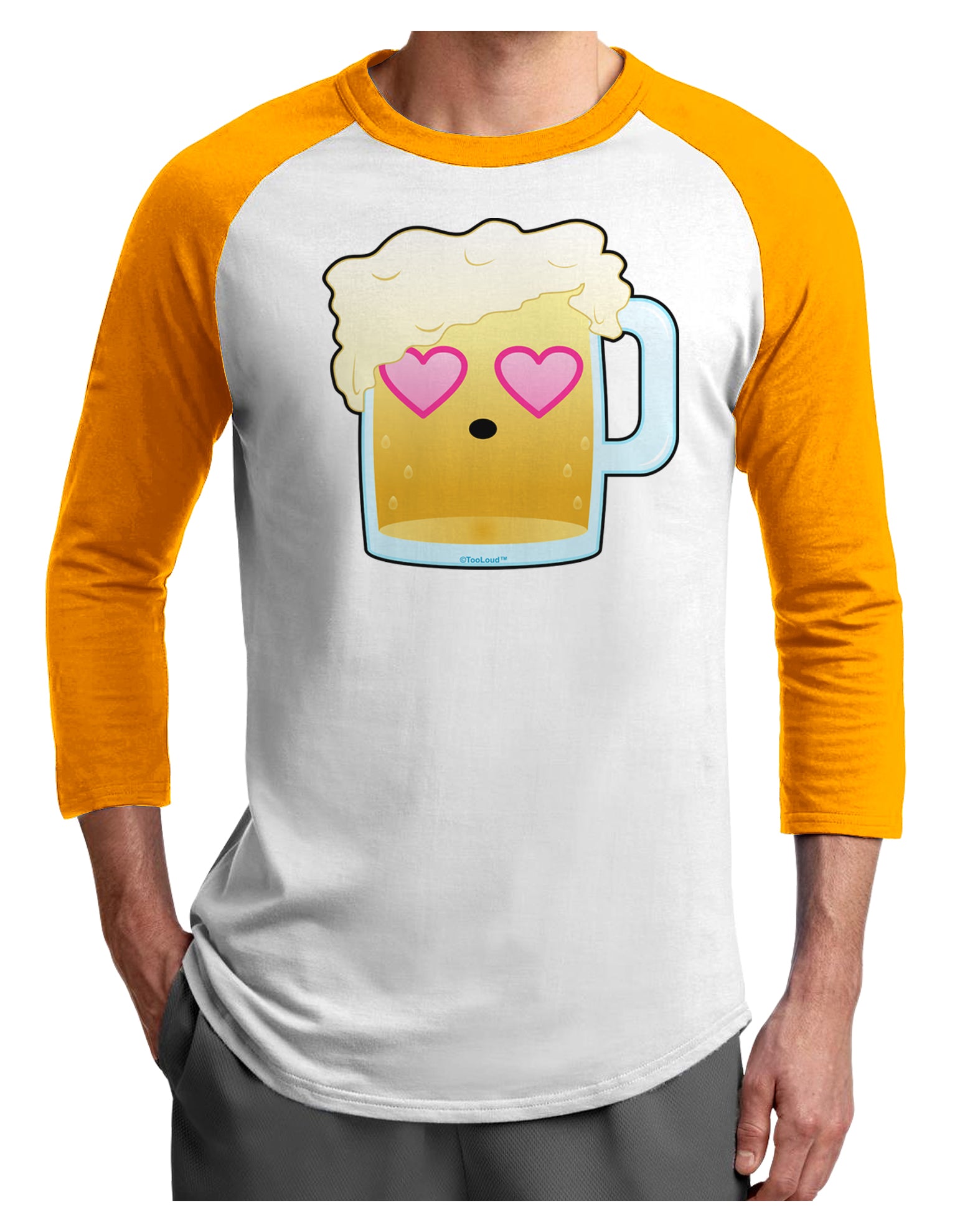 Cute Infatuated Beer Adult Raglan Shirt by TooLoud-TooLoud-White-Gold-X-Small-Davson Sales