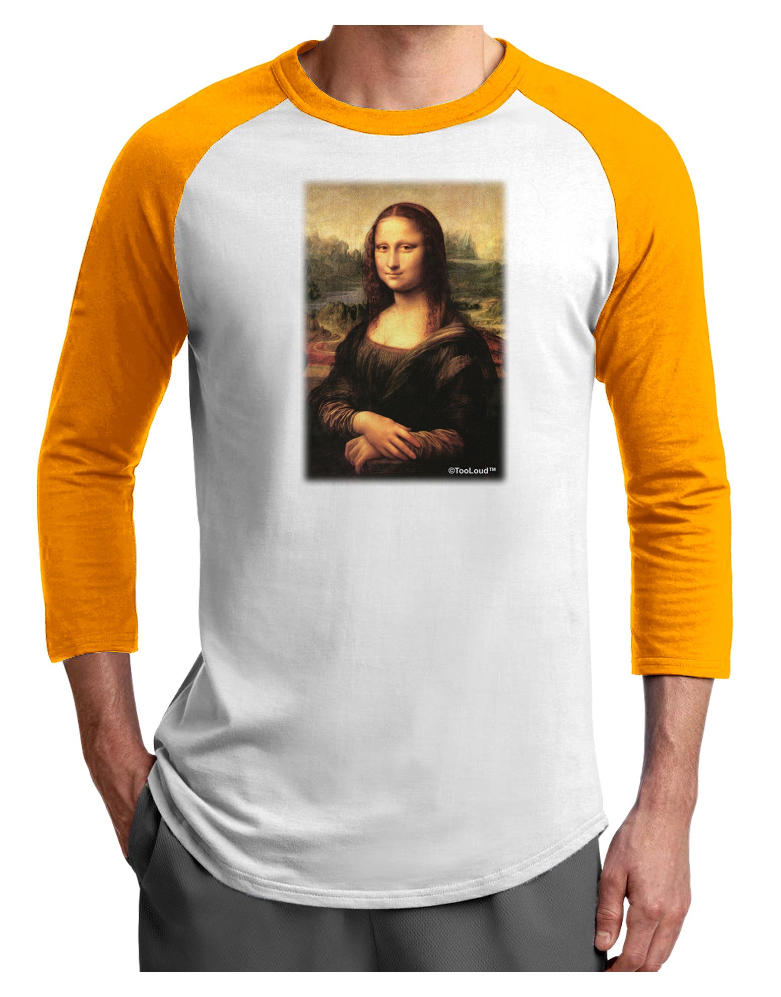 Mona Painting Adult Raglan Shirt-Raglan Shirt-TooLoud-White-Gold-X-Small-Davson Sales