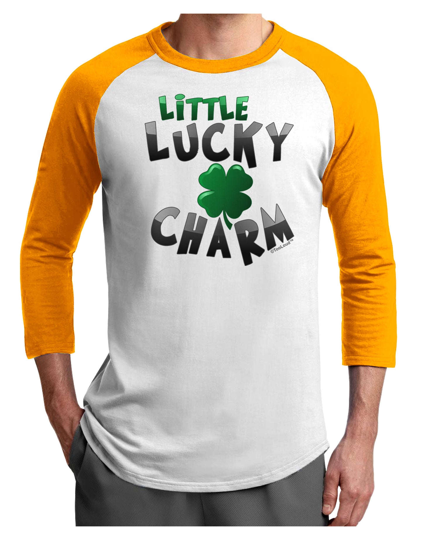 Little Lucky Charm Adult Raglan Shirt-Raglan Shirt-TooLoud-White-Gold-X-Small-Davson Sales