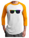 Pride Rainbow Glasses Adult Raglan Shirt by TooLoud-TooLoud-White-Gold-X-Small-Davson Sales