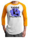 Witch Cat Adult Raglan Shirt-TooLoud-White-Gold-X-Small-Davson Sales