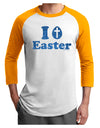 I Egg Cross Easter - Blue Glitter Adult Raglan Shirt by TooLoud-TooLoud-White-Gold-X-Small-Davson Sales