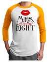 - Mrs Always Right Adult Raglan Shirt-Raglan Shirt-TooLoud-White-Gold-X-Small-Davson Sales