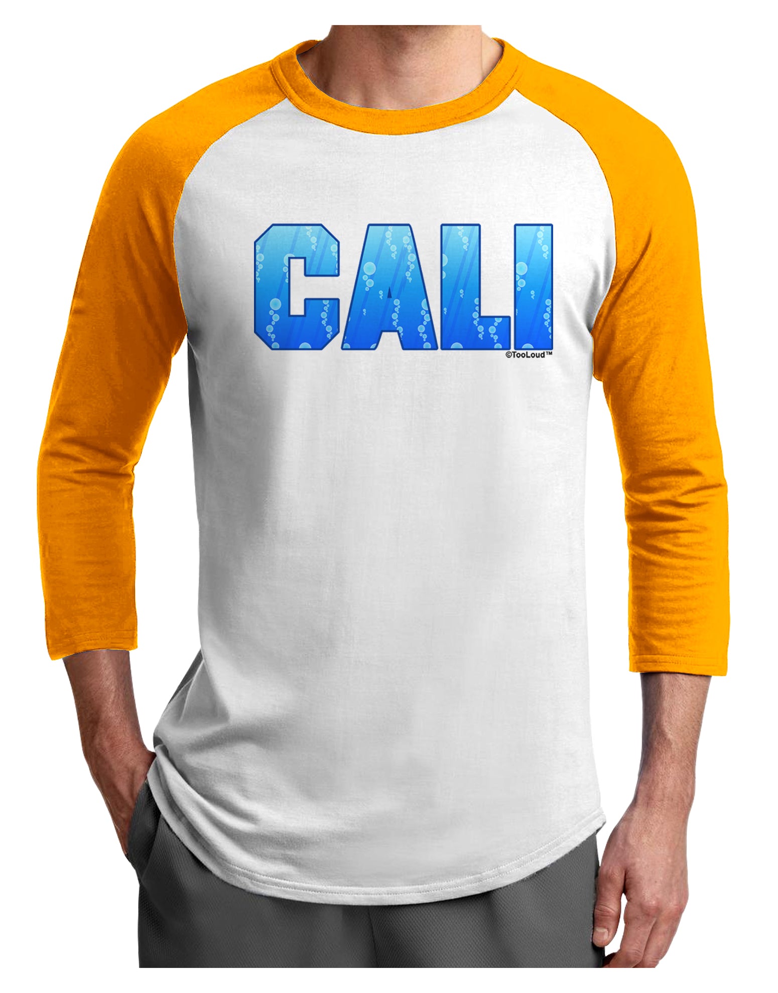 Cali Ocean Bubbles Adult Raglan Shirt by TooLoud-TooLoud-White-Gold-X-Small-Davson Sales