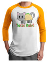 Tacos Rule Taco Cat Design Adult Raglan Shirt by TooLoud-TooLoud-White-Gold-X-Small-Davson Sales