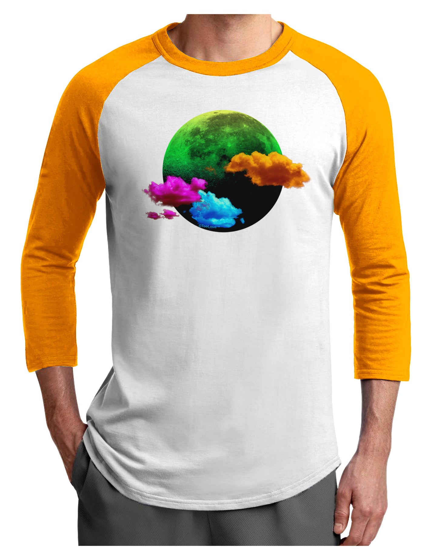 Moon Dream Hallucination Adult Raglan Shirt-Raglan Shirt-TooLoud-White-Gold-X-Small-Davson Sales