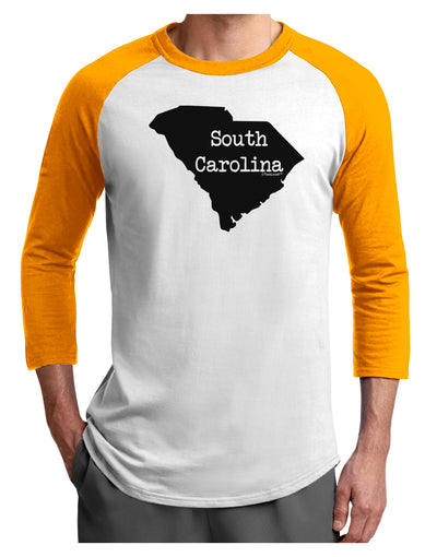 South Carolina - United States Shape Adult Raglan Shirt by TooLoud-TooLoud-White-Gold-X-Small-Davson Sales