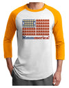 American Breakfast Flag - Bacon and Eggs - Mmmmerica Adult Raglan Shirt-TooLoud-White-Gold-X-Small-Davson Sales