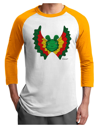 Dilophosaurus Design - Color Adult Raglan Shirt by TooLoud-TooLoud-White-Gold-X-Small-Davson Sales