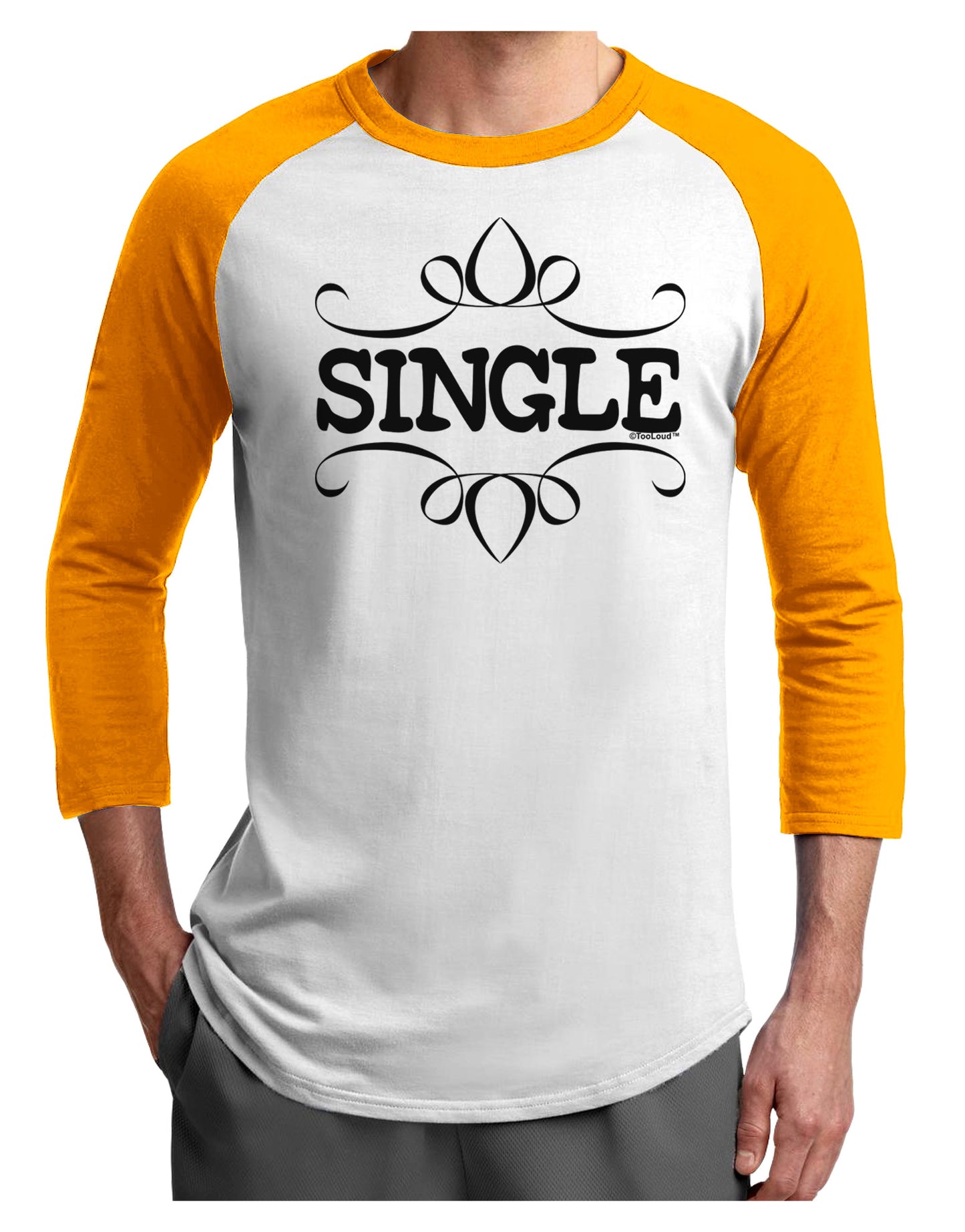 Single Adult Raglan Shirt by-Raglan Shirt-TooLoud-White-Gold-X-Small-Davson Sales