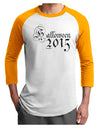 Halloween Current Year Script Distressed Adult Raglan Shirt-TooLoud-White-Gold-X-Small-Davson Sales