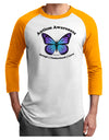 Autism Awareness - Puzzle Piece Butterfly Adult Raglan Shirt-TooLoud-White-Gold-X-Small-Davson Sales