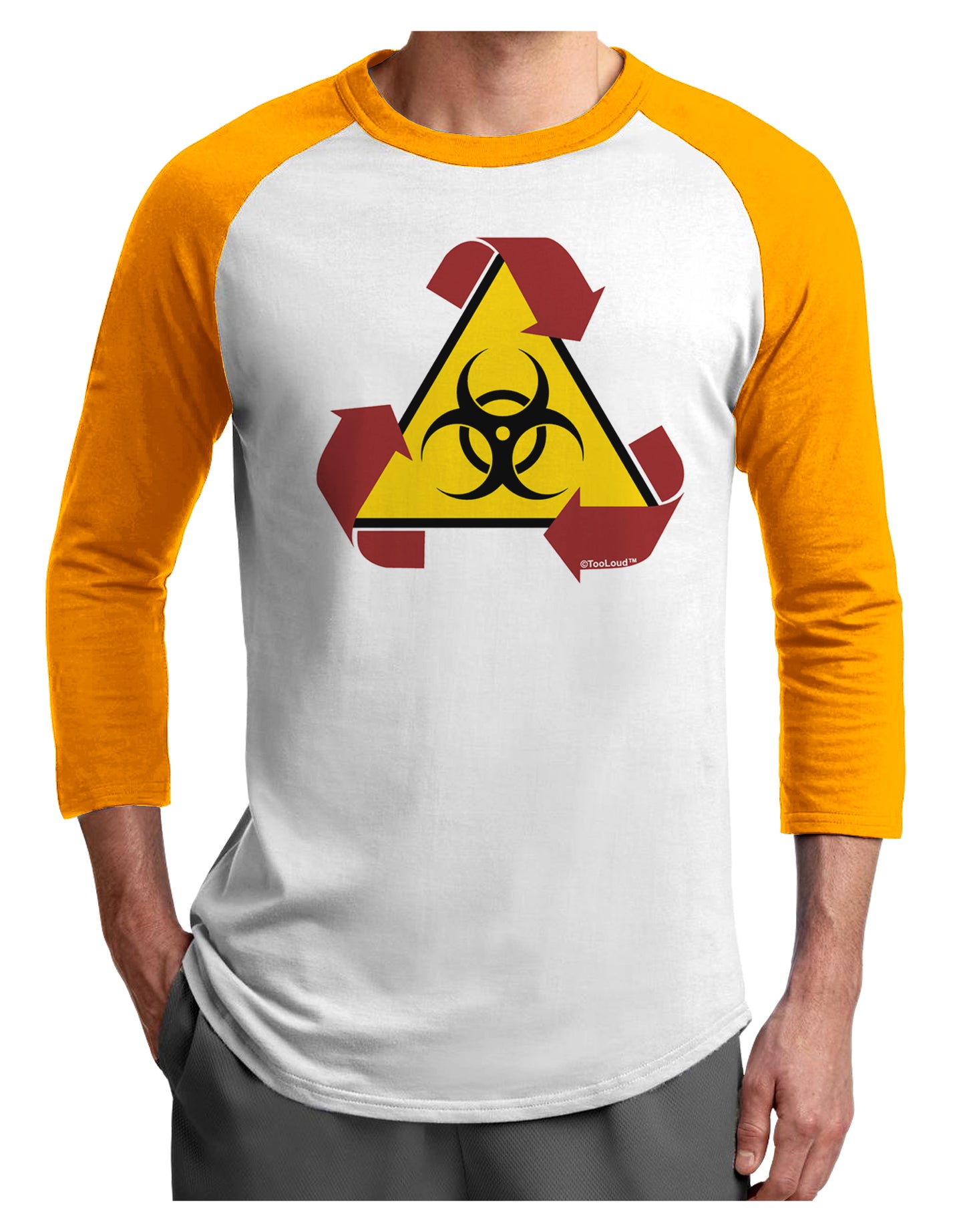 Recycle Biohazard Sign Adult Raglan Shirt by TooLoud-TooLoud-White-Gold-X-Small-Davson Sales