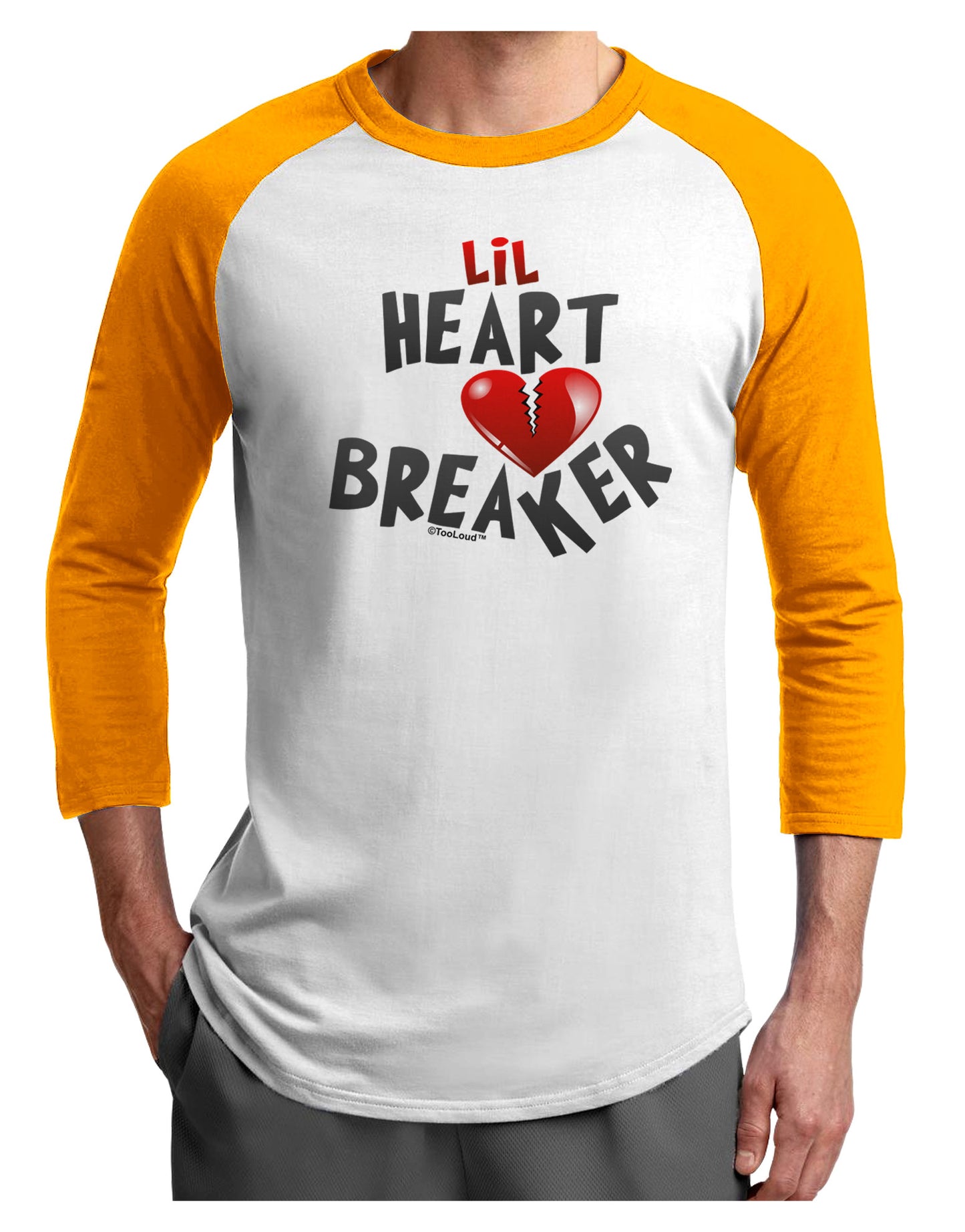 Lil Heart Breaker Adult Raglan Shirt-Raglan Shirt-TooLoud-White-Gold-X-Small-Davson Sales