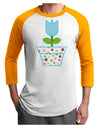 Easter Tulip Design - Blue Adult Raglan Shirt by TooLoud-TooLoud-White-Gold-X-Small-Davson Sales