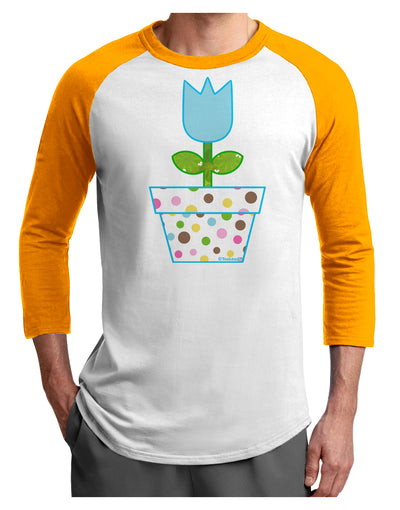 Easter Tulip Design - Blue Adult Raglan Shirt by TooLoud-TooLoud-White-Gold-X-Small-Davson Sales