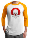 Scary Clown Watercolor Adult Raglan Shirt-TooLoud-White-Gold-X-Small-Davson Sales