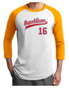 Republican Jersey 16 Adult Raglan Shirt-TooLoud-White-Gold-X-Small-Davson Sales