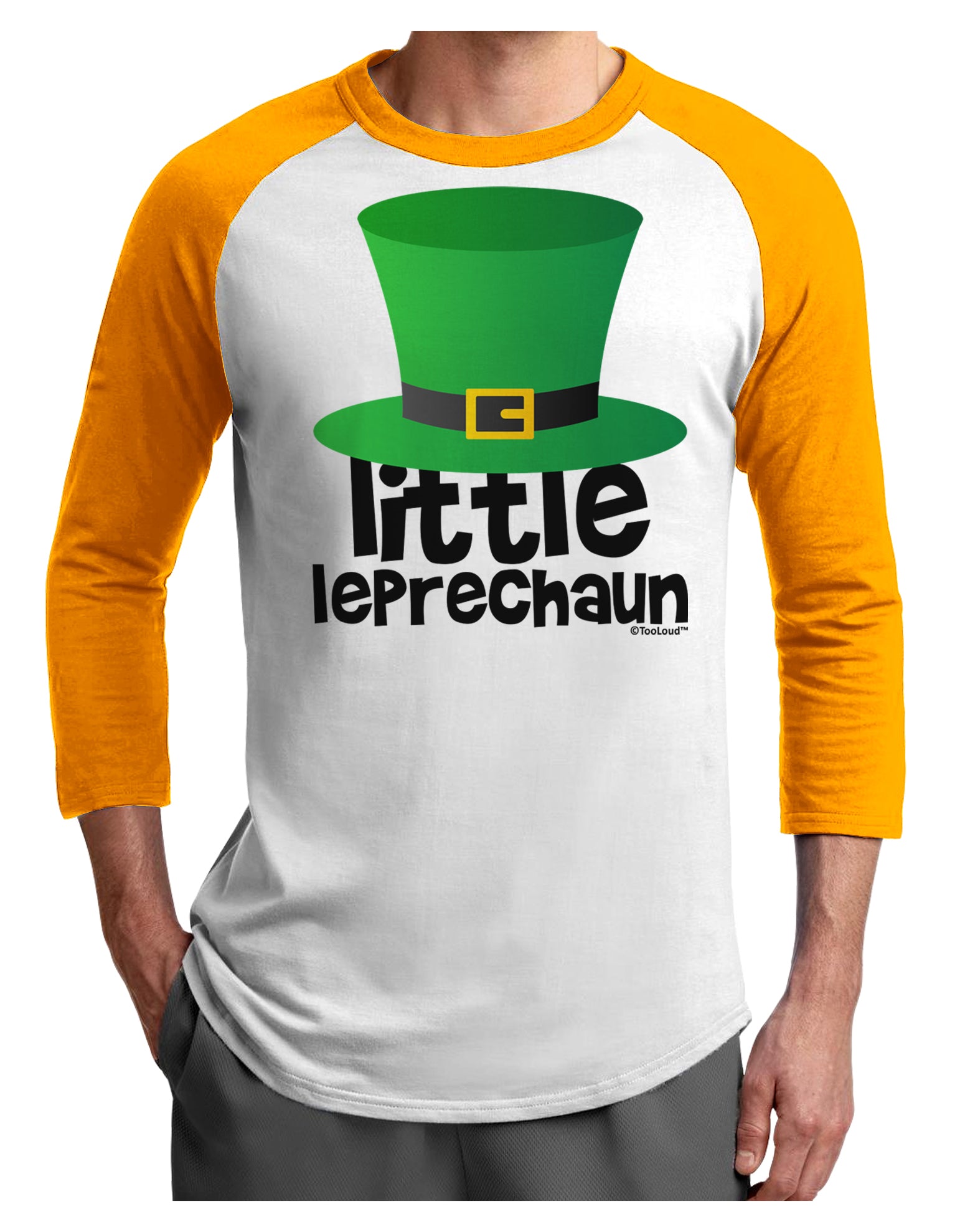 Little Leprechaun - St. Patrick's Day Adult Raglan Shirt by TooLoud-Raglan Shirt-TooLoud-White-Gold-X-Small-Davson Sales