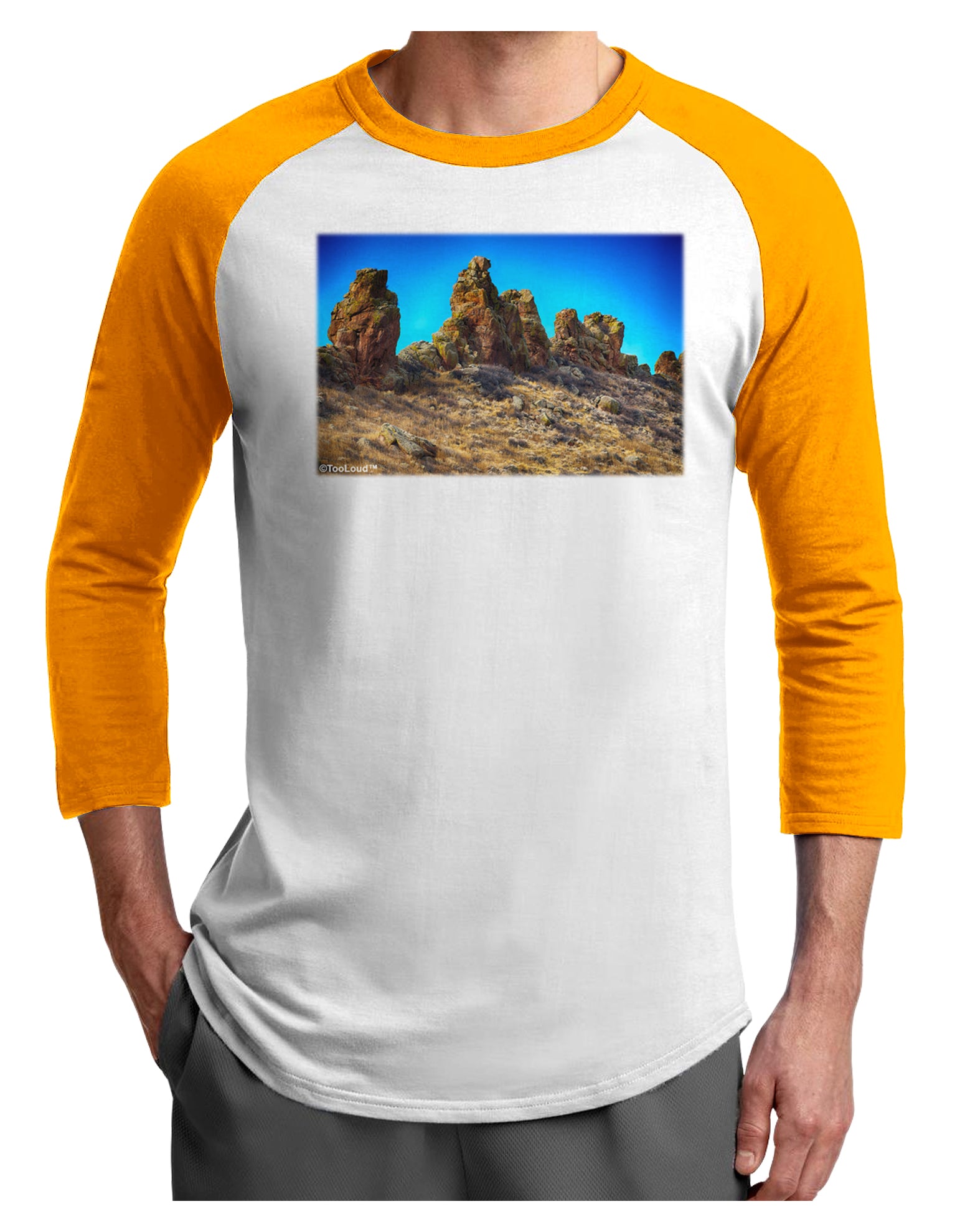 Crags in Colorado Adult Raglan Shirt by TooLoud-TooLoud-White-Gold-X-Small-Davson Sales