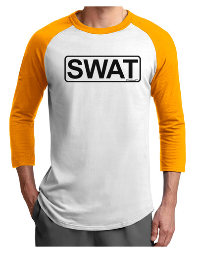 SWAT Team Logo - Text Adult Raglan Shirt by TooLoud-TooLoud-White-Gold-X-Small-Davson Sales