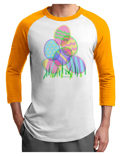 Gel Look Easter Eggs Adult Raglan Shirt-Raglan Shirt-TooLoud-White-Gold-X-Small-Davson Sales